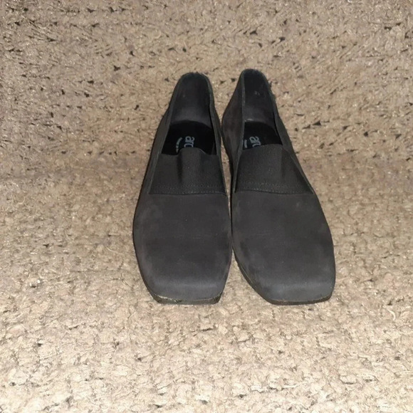 ARCHE-Black Nubuck  Leather-Wedge-Elastic Front-Sz 36-Excellent - Picture 4 of 9